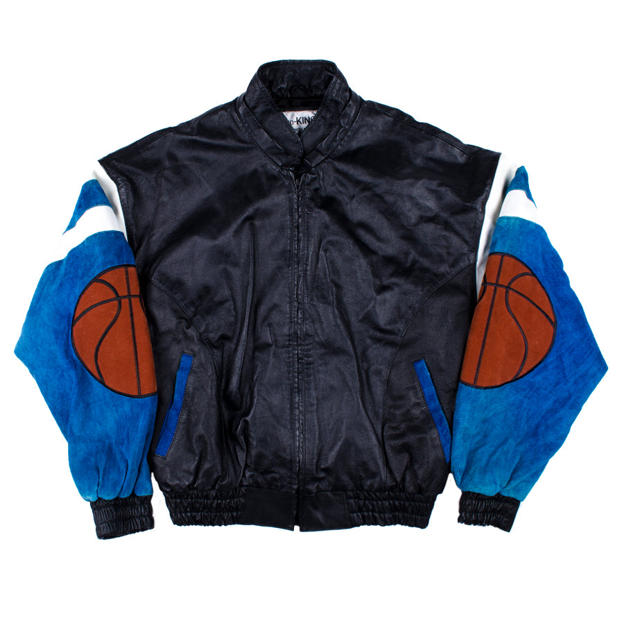 leather basketball jacket