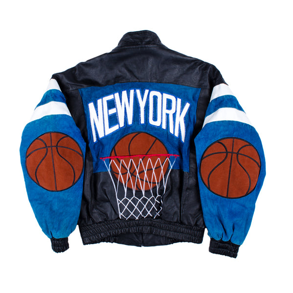 Vintage "NEW YORK" Basketball Leather Jacket